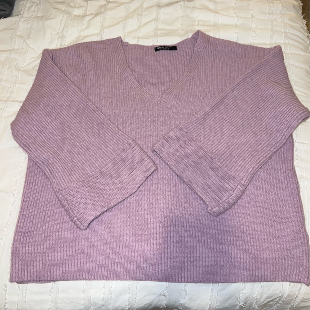 Nasty Gal Lavender flare sleeved sweater